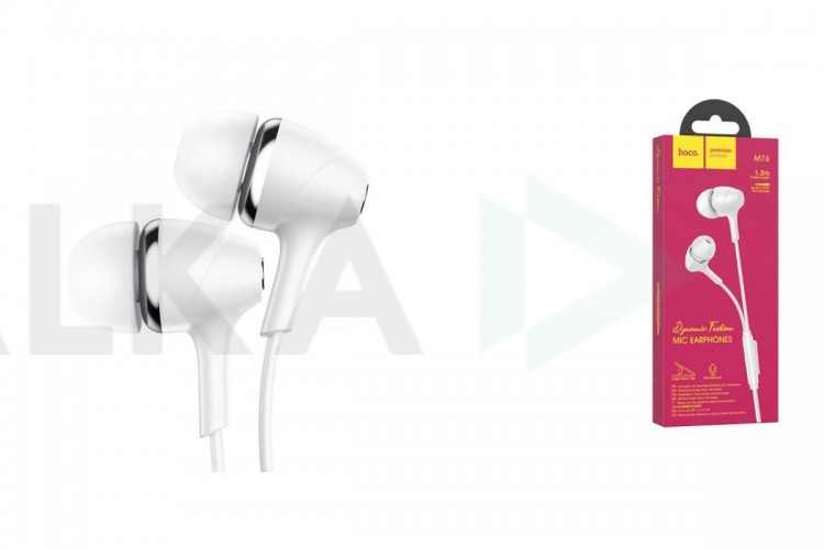 Наушники вакуумные проводные HOCO M76 Maya universal earphones (белый)