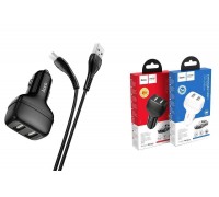 Автомобильное зарядное устройство АЗУ 2USB + кабель MicroUSB HOCO Z36 Leader 2400mAh (черный)