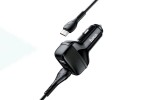 Автомобильное зарядное устройство АЗУ 2USB + кабель MicroUSB HOCO Z36 Leader 2400mAh (черный)