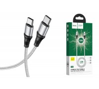 Кабель USB Type-C - USB Type-C HOCO X50, 5A/20V, PD100W (серый) 2м (в оплетке)
