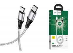 Кабель USB Type-C - USB Type-C HOCO X50, 5A/20V, PD100W (серый) 2м (в оплетке)