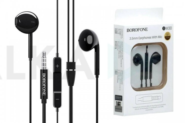 Наушники вакуумные проводные BOROFONE BM30  (черный)