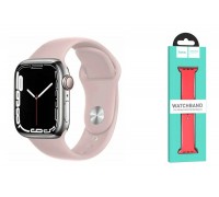 Ремешок для Apple Watch HOCO WA01 Классический спортивный силиконовый ремешок Flexible series (42-49 мм, розовый песок)