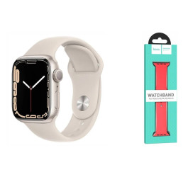 Ремешок для Apple Watch HOCO WA01 Классический спортивный силиконовый ремешок Flexible series (42-49 мм, светло-серый)