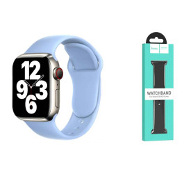 Ремешок для Apple Watch HOCO WA01 Классический спортивный силиконовый ремешок Flexible series (42-49 мм, туманно-голубой)