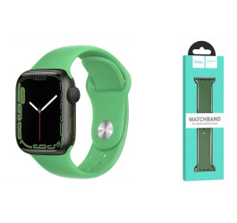Ремешок для Apple Watch HOCO WA01 Классический спортивный силиконовый ремешок Flexible series (42-49 мм, ярко-зеленый)