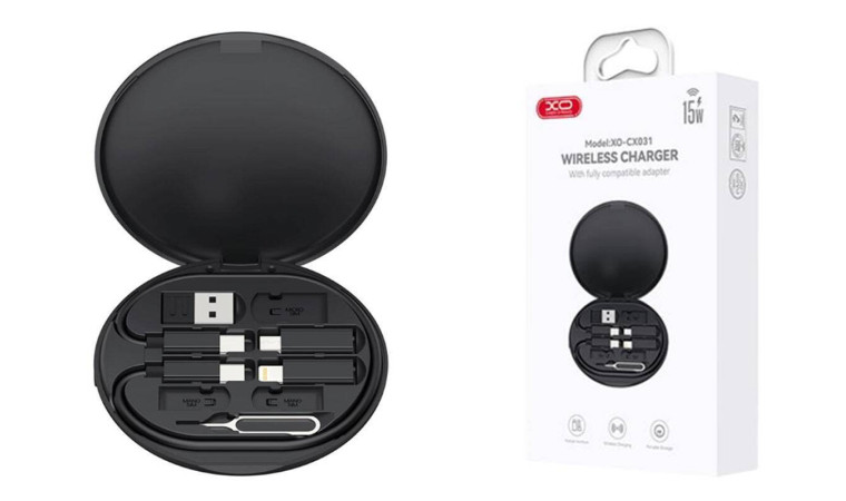 Беспроводное зарядное устройство XO CX031 Adapter Family Box + Magnetic 15W Black