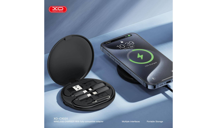 Беспроводное зарядное устройство XO CX031 Adapter Family Box + Magnetic 15W Black