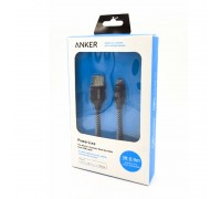 Кабель USB - MicroUSB ANKER PowerLine (черный) (тканевый)