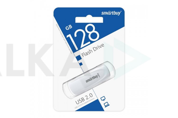 Флешка USB 2.0 Smartbuy Scout White 128GB (SB128GB2SCW)