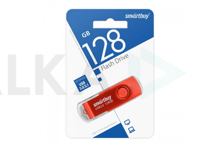 Флешка USB 3.0 SmartBuy Twist Red 128GB (SB128GB3TWR)