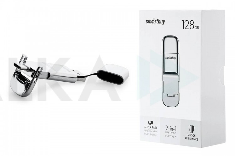 Флешка USB 3.2 Gen.2 SmartBuy M5 128GB Dual Type-C/Type-A, R/W 510/420MB/s (SB128GBM5)