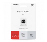 Карта памяти microSDHC Smartbuy 256GB U3 V30 A1 Advanced R/W up to 90/55 с адапт (SB256GBSDU1A-AD)