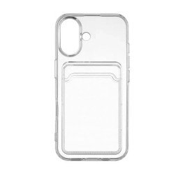 Чехол силиконовый для iPhone 17 (6,3) с отделением под карту (прозрачный)