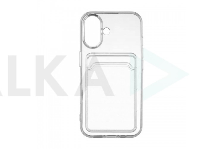 Чехол силиконовый для iPhone 17 (6,3) с отделением под карту (прозрачный)