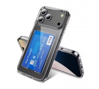 Чехол силиконовый для iPhone 17 Pro (6,3) с отделением под карту (прозрачный)