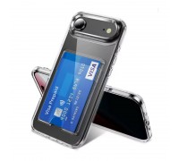 Чехол силиконовый для iPhone 17 Air (6,6) с отделением под карту (прозрачный)