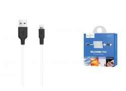 Кабель USB - Lightning HOCO X21, 2,4A (черно-белый) 1м (силиконовый)