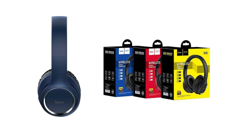 Наушники мониторные беспроводные HOCO W28 Journey wireless headphones Bluetooth (синий)