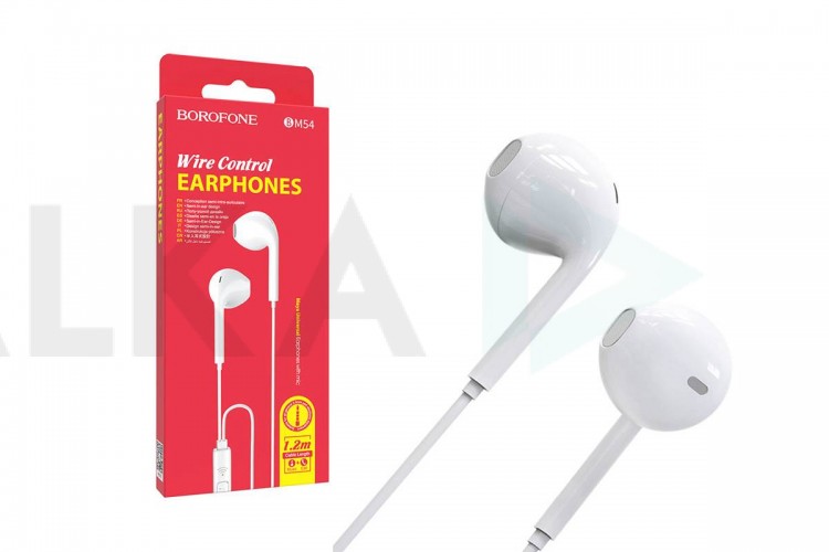 Наушники вакуумные проводные BOROFONE BM54 Maya Universal earphones (белый)