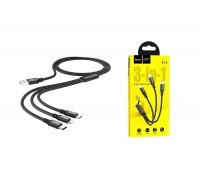 Кабель USB 3 в 1 HOCO X14 lightning/Micro/Type-C (черный) 1м