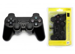 Геймпад проводной для Sony PlayStation 2 (упаковка блистер) черный PS2