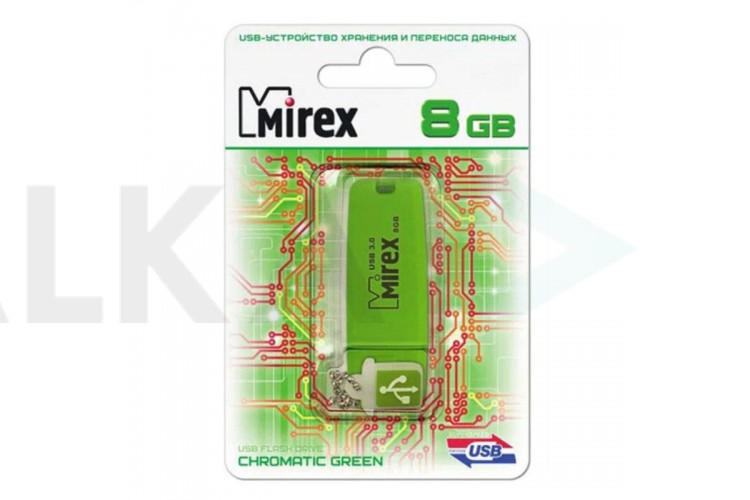 Флешка USB 3.0 Mirex CHROMATIC GREEN 8GB (ecopack)