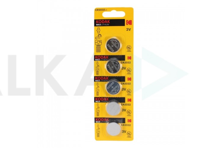 Батарейка литиевая KODAK CR2032/5BL MAX Lithium цена за блистер 5 шт