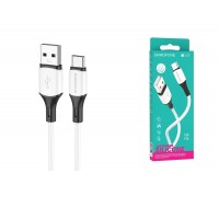 Кабель USB - USB Type-C BOROFONE BX79, 2,4A (белый) силиконовый 1м