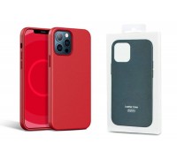 Чехол для iPhone 13 (6,1) MagSafe кожаный с анимацией в цвет чехла на экране (красный)