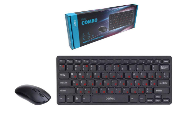 Комплект клавиатура+мышь беспроводной Perfeo "mini COMBO" USB PF_B4898 (черный) Комплект клавиатура+мышь беспроводной Perfeo "mini COMBO" USB PF_B4898 (черный)