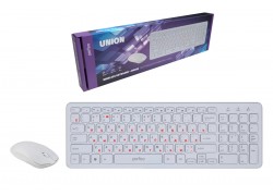 Комплект клавиатура+мышь беспроводной Perfeo "UNION" USB PF_B4899 (белый)