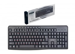Клавиатура проводная Perfeo "PUSH" стандартная, USB, чёрный PF_A4796