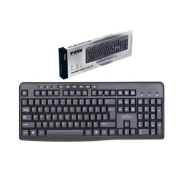 Клавиатура проводная Perfeo "PUSH" стандартная, USB  PF_A4796 (черный)