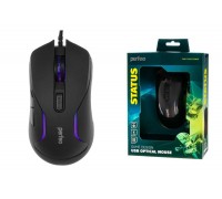 Мышь игровая проводная Perfeo "STATUS", 6 кн, USB 4 цв. подсветка, 1000-6400 DPI PF_B4884 (черный)