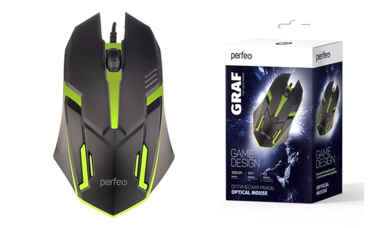 Мышь игровая проводная Perfeo "GRAF", 3 кн, USB 7 цв. подсветка, 1000 DPI PF_A4798 (черный) Мышь игровая проводная Perfeo "GRAF", 3 кн, USB 7 цв. подсветка, 1000 DPI PF_A4798 (черный)