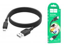 Кабель USB - MicroUSB HOCO X90 (черный) силиконовый 1м 