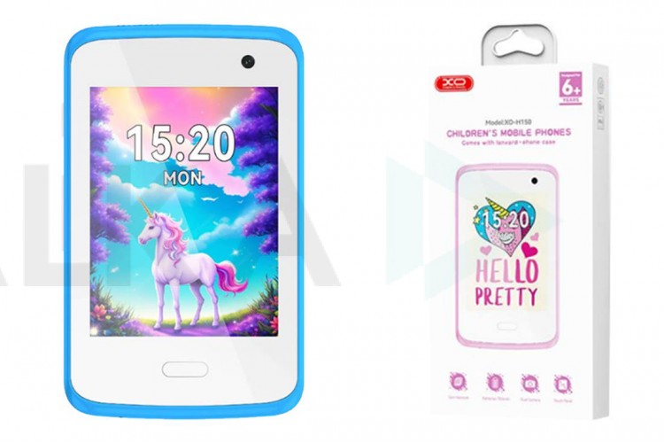 Телефон XO H150 Kids Smart 2G Cell Phone 2.8” Screen 30W Pixel (With Case + Lanyard) White+Blue