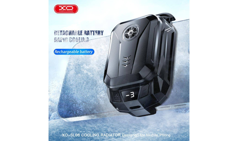 Игровой кулер XO SL06 Portable Rechargeable Battery Model Digital Intelligent Semiconductor Heat Sink (External Back Coin Battery 1500mAh) Black Игровой кулер XO SL06 Portable Rechargeable Battery Model Digital Intelligent Semiconductor Heat Sink (External Back Coin Battery 1500mAh) Black