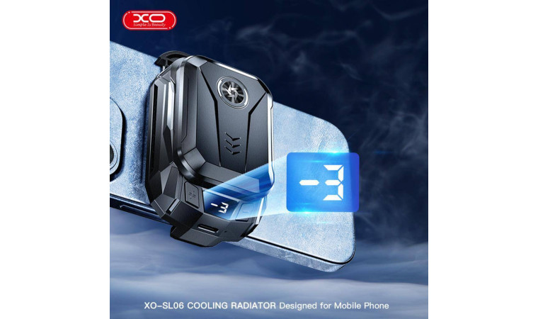 Игровой кулер XO SL06 Portable Rechargeable Battery Model Digital Intelligent Semiconductor Heat Sink (External Back Coin Battery 1500mAh) Black Игровой кулер XO SL06 Portable Rechargeable Battery Model Digital Intelligent Semiconductor Heat Sink (External Back Coin Battery 1500mAh) Black