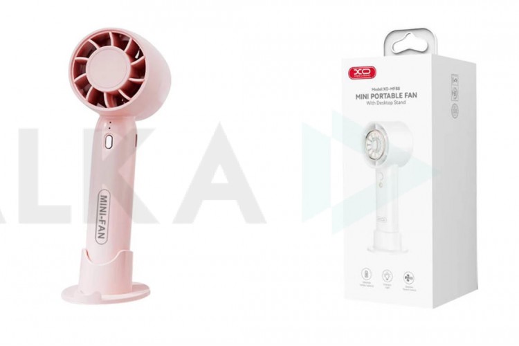 Вентилятор XO MF93 Mini Desktop/Handheld Fan (can be used as holder) 400mAh pink