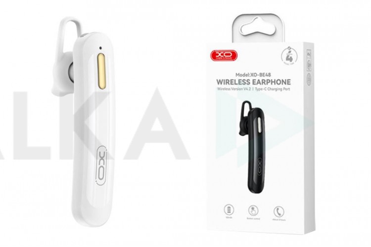 Bluetooth гарнитура XO BE48 Xingwang Single Side (with one crystal hanging ear) white