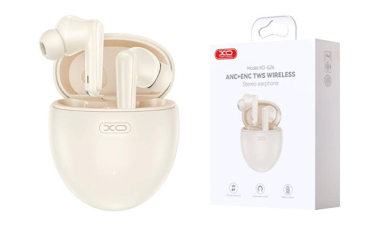Наушники вакуумные беспроводные XO G26 Shengdan ANC+ENC Talking Noise Canceling Beige Наушники вакуумные беспроводные XO G26 Shengdan ANC+ENC Talking Noise Canceling Beige