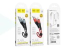 Кабель USB - Lightning HOCO X38, 2,4A (черный) 0,25м (в оплетке, с усиление сгиба)