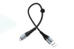 Кабель USB - MicroUSB HOCO X38 2,4A (черный) 0,25м (в оплетке)