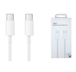 Кабель USB Type-C - USB Type-C 5A/20V, PD60W iP16  (копия ААА) (белый) 1м