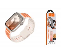 Ремешок для Apple Watch HOCO WA31 Flexible series two-color silicone strap (42/44/45/49 мм) звездно-белый с оранжевым