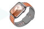 Ремешок для Apple Watch HOCO WA31 Flexible series two-color silicone strap (38/40/41 мм) серо-белый с оранжевым