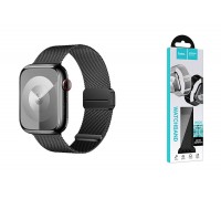Ремешок для Apple Watch HOCO WA26 May series two-section double magnetic buckle milanese strap (42/44/45/49 мм) черный