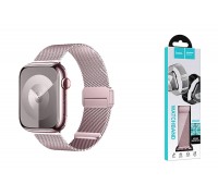 Ремешок для Apple Watch HOCO WA26 May series two-section double magnetic buckle milanese strap(42/44/45/49 мм) розовая роза